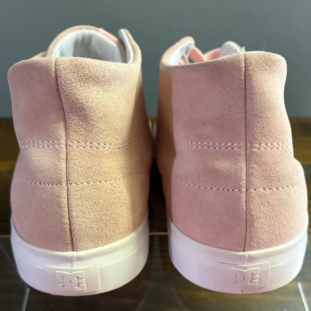 DC Men’s Evan Smith Hi Zero Pink Mid-Top Suede Skateboard Sneaker Size 9